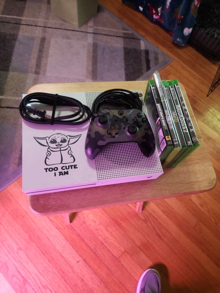 Xbox One S With Games And Thermal Paste