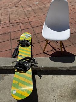 Snowboard with Bindings Yellow Green
