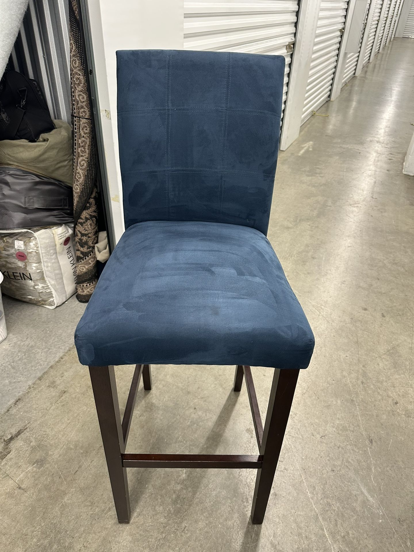Blue Suede Bar Stools