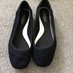 Black Seychelles Cloth Ballet Flats (shoes) 