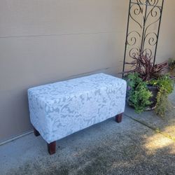 Reupholstered Mineral Mint Cocktail Ottoman or Two Seater Lounge Chair or Modern Entree Bench