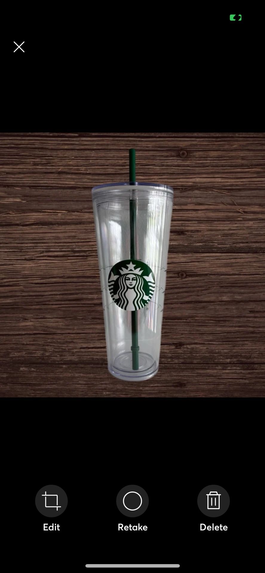 Starbucks Logo Venti Double Wall Acrylic Clear Plastic Tumbler With Straw