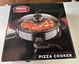 Parini 12" Non-Stick Electric Pizza Cooker, Variable Temps, Cool-Touch Handle