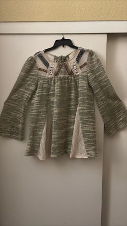 blusa gris con beige size L