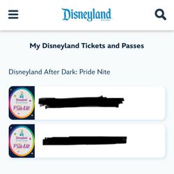 Two Disney Pride Nite Tickets