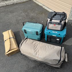 Camping Bundle - Orca Cooler, Treeline Cooler, Igloo, Field & Stream Tent 