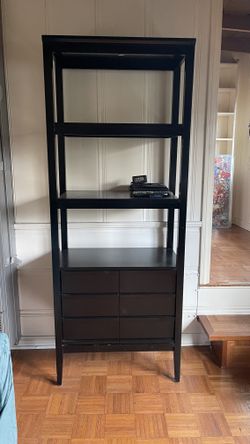 4 Tall Black Bookshelves with Storage Cabinets – 72.5” High