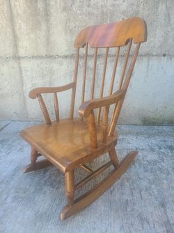 Cute Vintage Nichols & Stone Child Maple Wood Rocking Chair