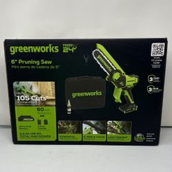 Greenworks 24-volt 6-in Pruning Saw Battery 2 Ah Chainsaw