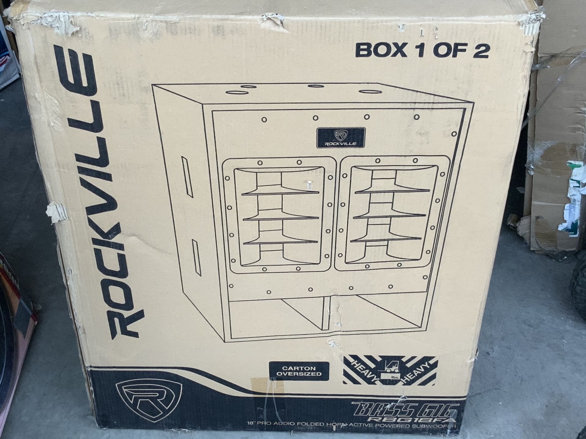 Rockville RBG18FA 18" 3000w Active Powered Pro Subwoofer Folded Horn PA/DJ Sub