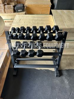 DUMBBELLS 5-30 WITH RACK - NEW