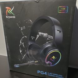 New Krysenix PG3 RGB Wireless Gaming Headset for PS4, PS5, PC - 2.4GHz 7.1 Surround Sound, Bluetooth Gaming Headphone W/ AI Detachable Noise Canceling