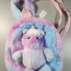 Fuzzy Unicorn mini Backpack girls
