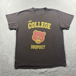 Y2K Kanye West College Dropout Promo Mens L Brown T-Shirt Great Shape Hip Hop#4A