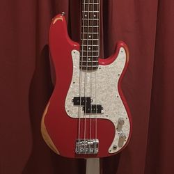 Road-Worn Precision Bass Fully Set Up with New Strings FREE TUNER Standard P-Bass Guitar