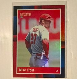 Panini 2022 Holo Red Donruss Baseball Mike Trout 1988 Retro Insert #205 Angels