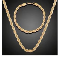 Gold rope set 22 inch chain
