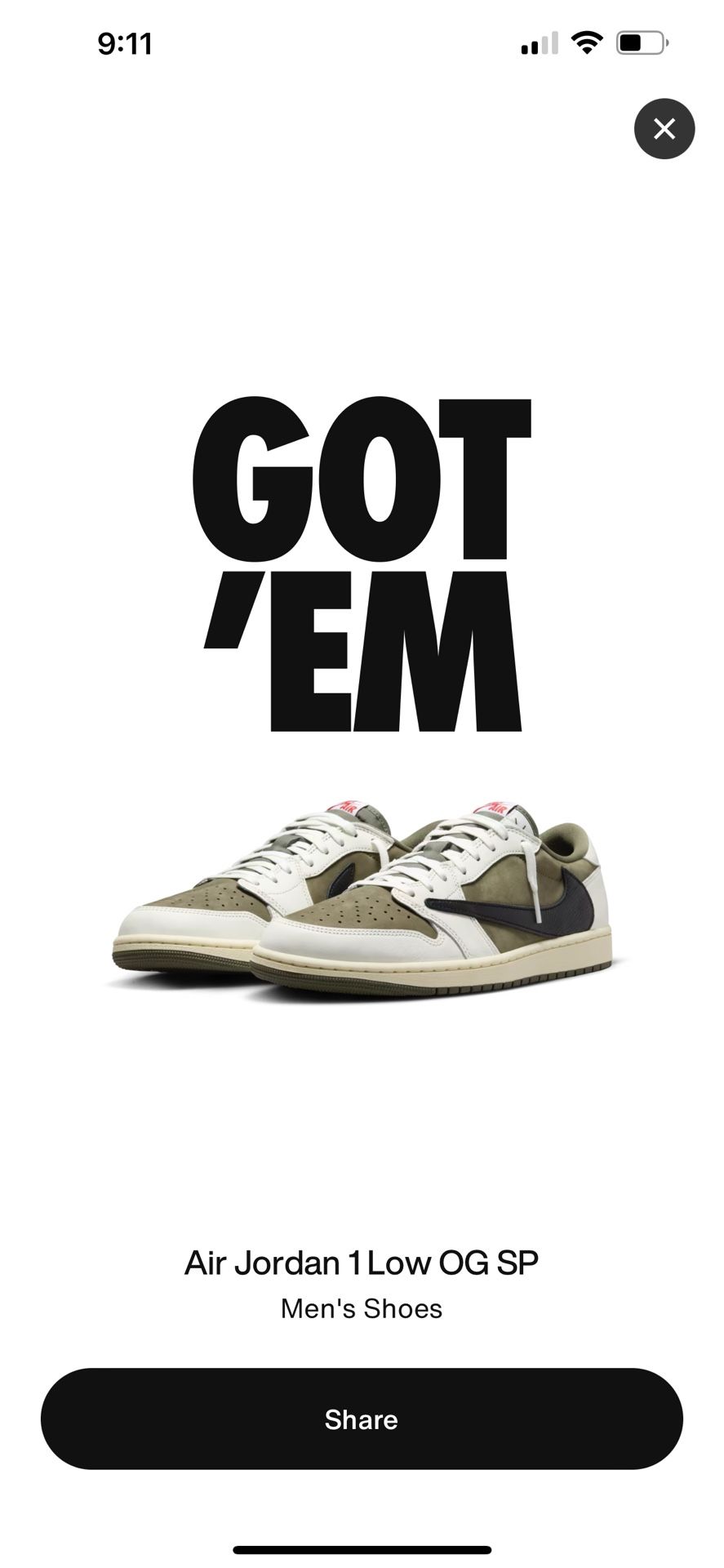 Travis Scott X Air Jordan 1 ‘Reverse Olive’