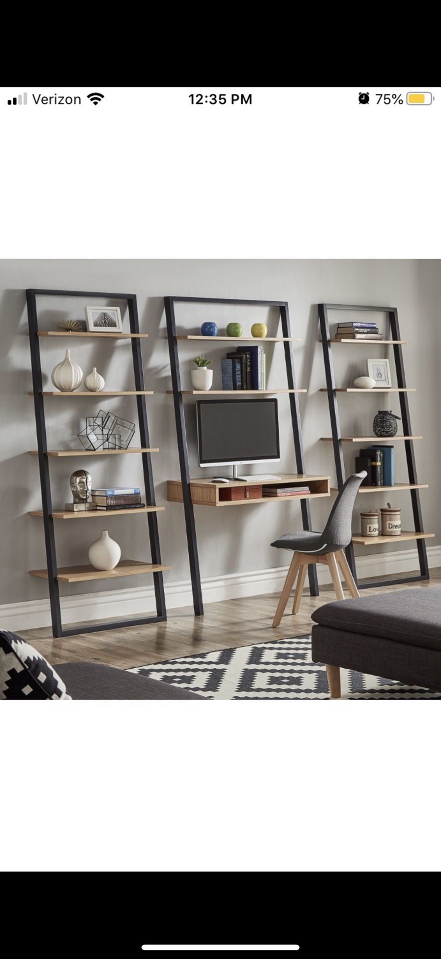 Randell Leaning Desk Ladder Shelves