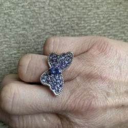 Sterling Silver Tanzanite Butterfly Ring