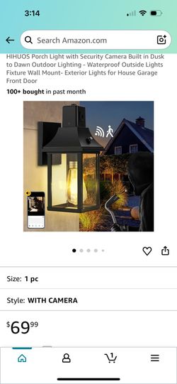 HIHUOS Porch Light with Security Camera