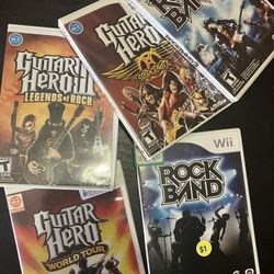 Guitar Hero Rock Band Wii Games