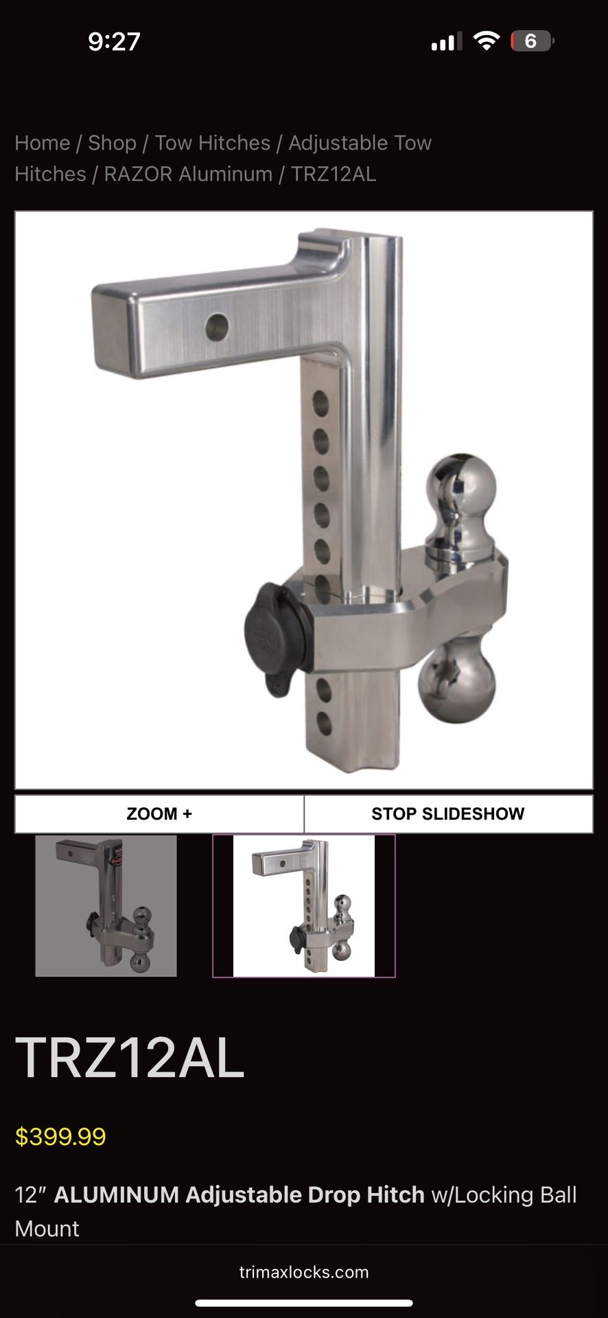 DROP HITCH ALUMINUM LIFTED TRUCKS. 12 INCH DROP !