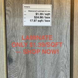 SALE! Ontario Waterproof Laminate Flooring 8.3mm