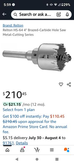 Relton Corp. Hole Saw METAL CUTTING Hs-64HO 4" DIAMETER DRILLING DEPTH 1"  170$ the whole kit( selling cheap as kit,if interested in parts different p