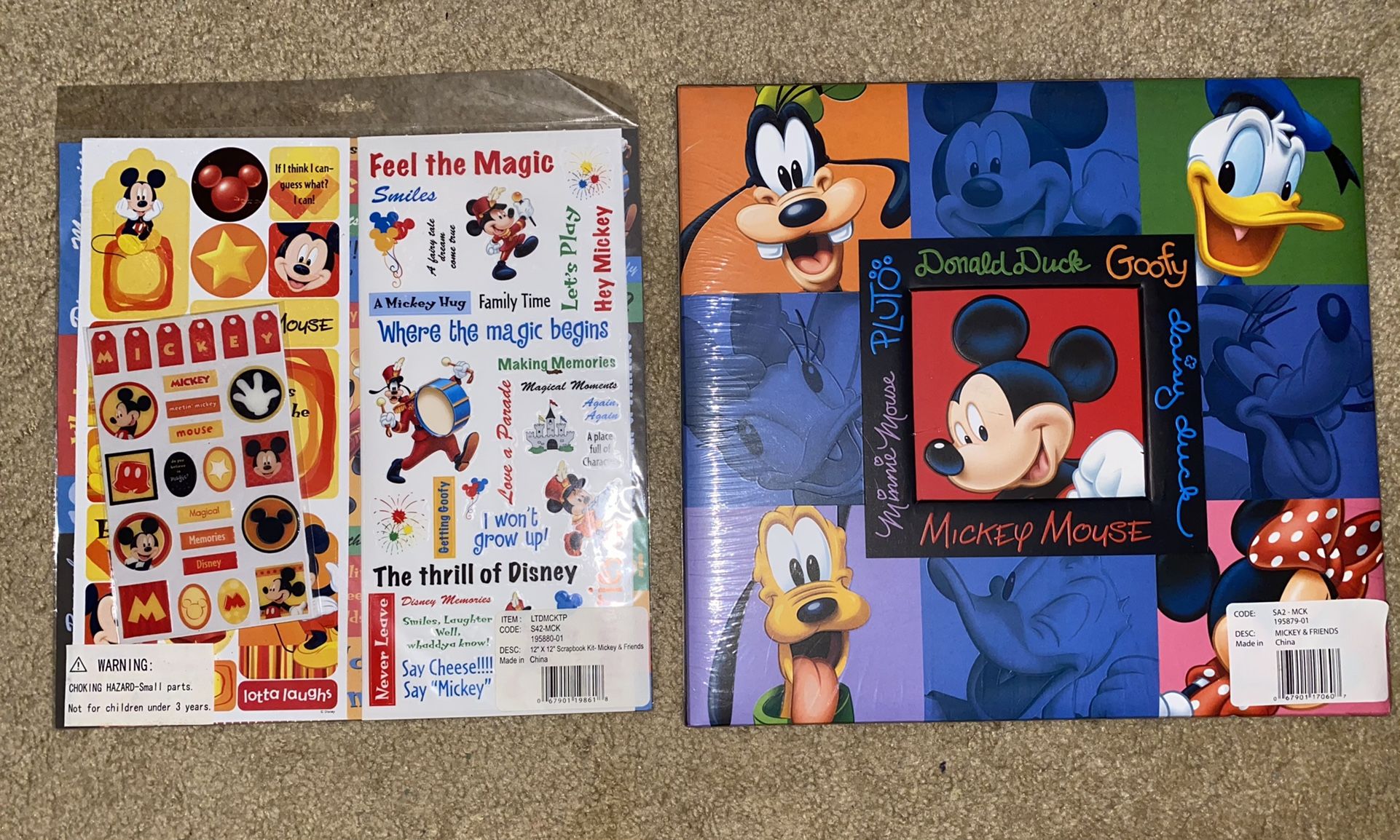 Disney Photo Album (12 x 12) w/ Say Cheese Scrapbook Kit