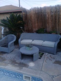 Wicker table sofa chair