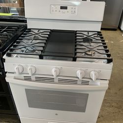 💥GE 5 BURNER WHITE WITH GRIDDLE💥