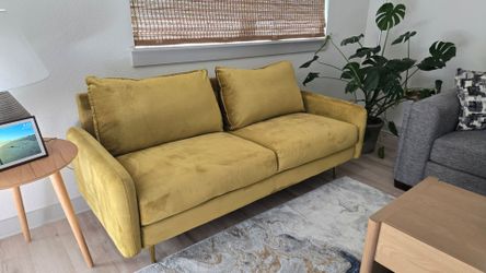 Mustard Velvet Sofa