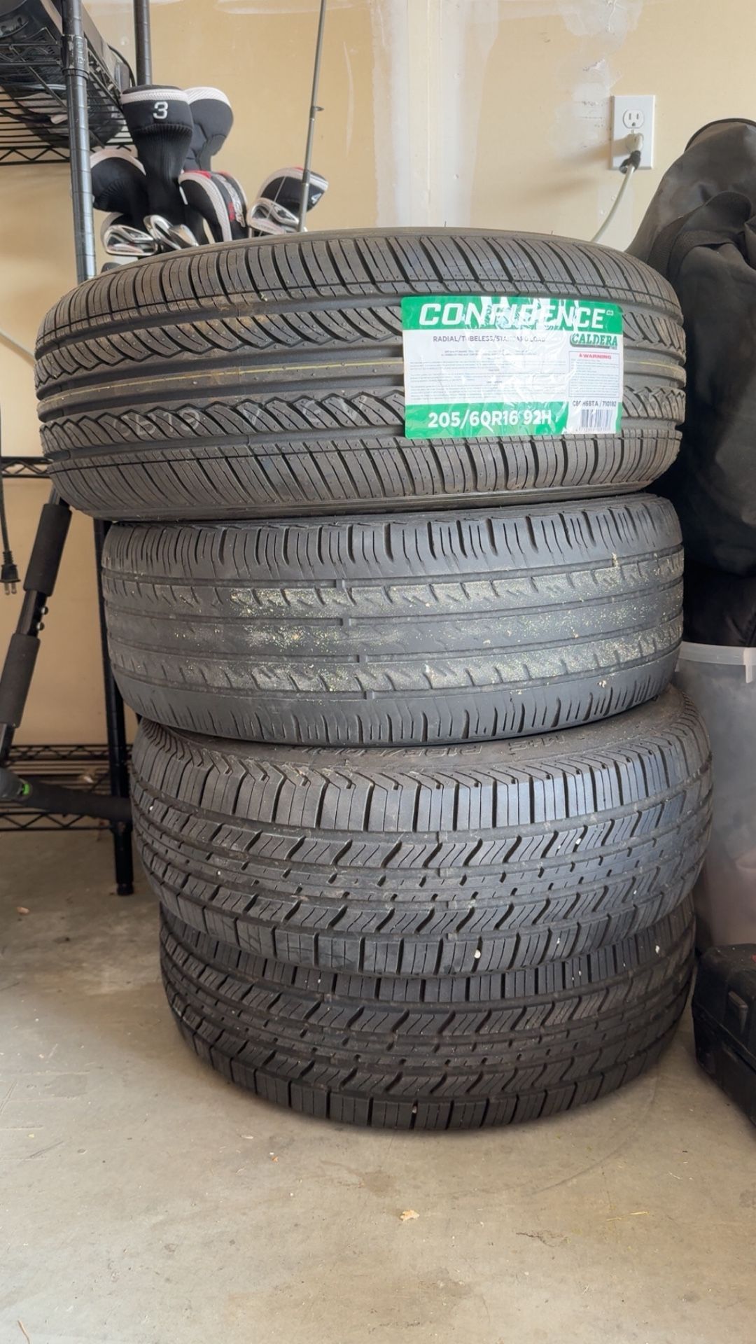 4 Tires β Good Tread + 1 Brand New