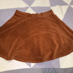 Orange Corduroy Skirt 