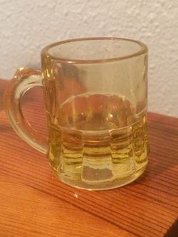 Depression glass mug shot glass