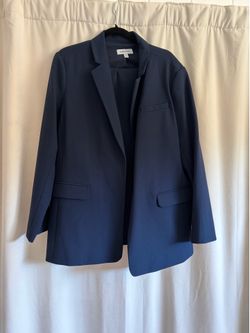 Nordstrom Navy flat front pants (16)  and matching Blazer