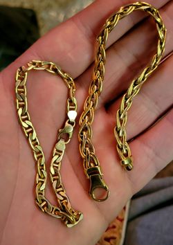 14KT CUBAN LINK BRACELET 7.5 OR SO