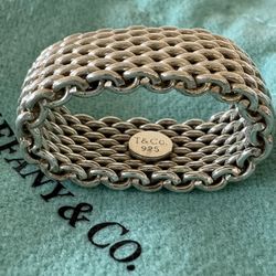 Tiffany & Co. Sterling Silver Somerset Ring, Flexible, Woven - Size 5.5