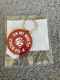 Official “On My Way to Chick-Fil-A” Red Circle Keychain