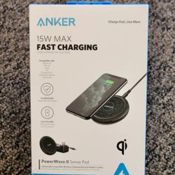 New Anker PowerWave II Sense Pad 15W Fast Charge Qi Wireless Charging Pad