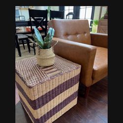 Indoor Outdoor Furniture Seat Ottoman Wicker Side Table Stool