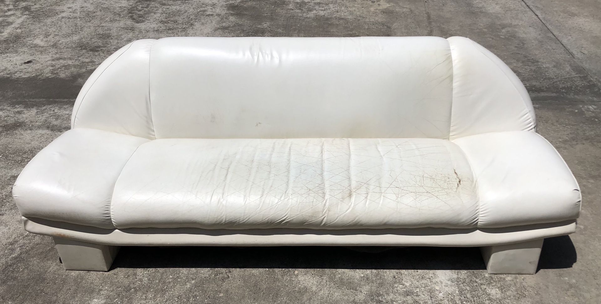 white real leather couch - read first !