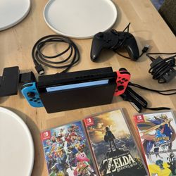 Nintendo Switch, 3 Games, Pro Controller