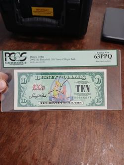 2002 $10 Disney Dollar Tinkerbell PCGS 63PPQ