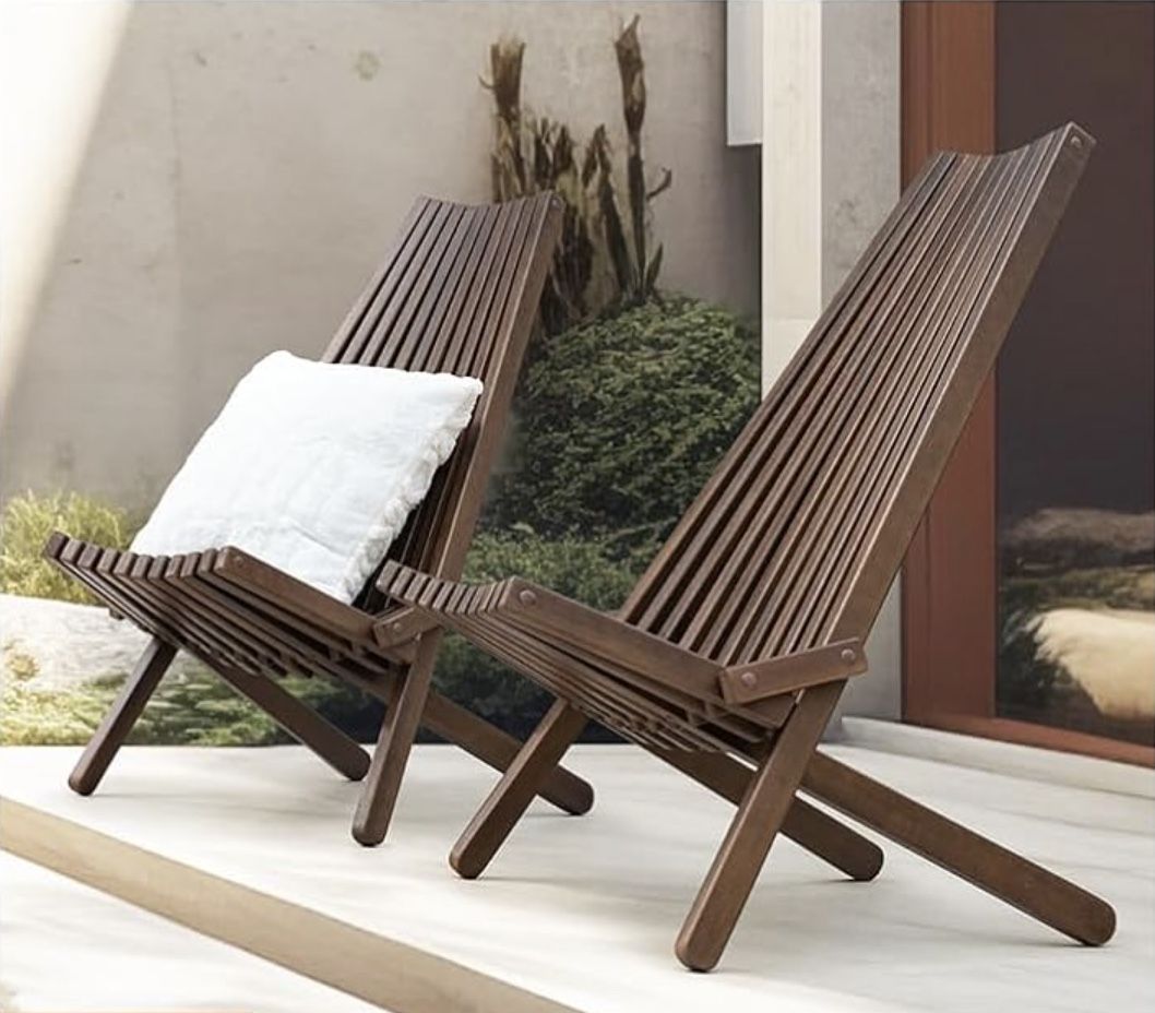 NEW Foldable Adirondack Chairs, Eucalyptus Tamarack Chairs, Wooden Folding Seats !