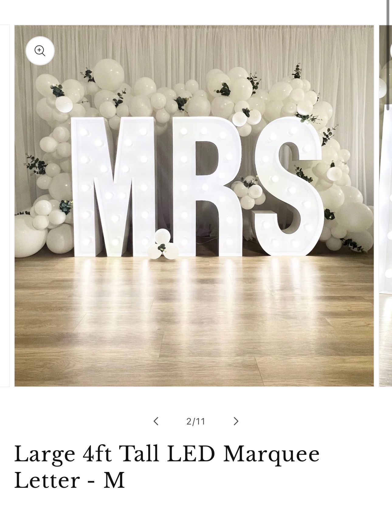 For Sale - $70 Each Large 4ft Tall LED Marquee Letter - M