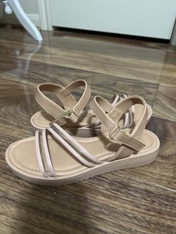 Pink Strapped Flats Size 5