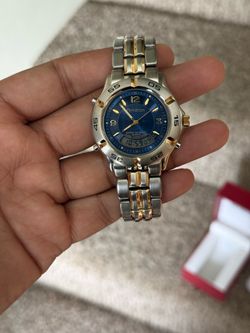 Armitron vintage digital analog Two-Tone Blue Dial Watch Mens