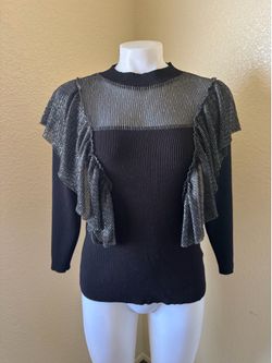 Glitter mesh sweater